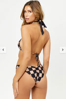 3 PIECE ALO X FRANKIES BIKINIS Bash Top + Haven&Tia Bottoms set in Black Checker