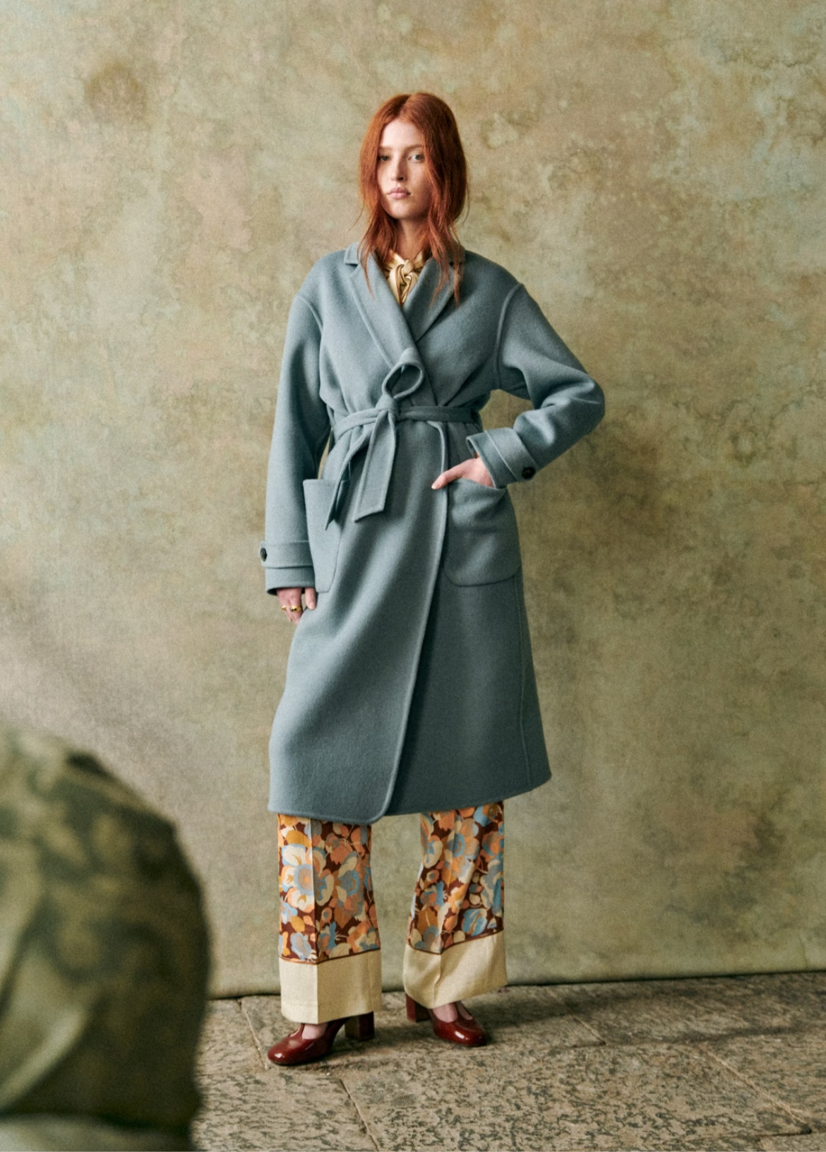 Sezane Mederick コート ウール100% Mederick Coat - Powder Pink - Wool - Sézane