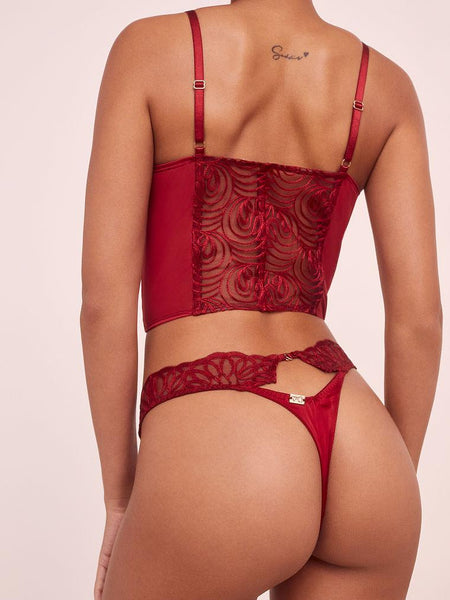 For Love And Lemons, Intimates & Sleepwear, For Love And Lemons Cherry  Embroidery Thong Panty Xlarge New