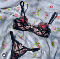 FOR LOVE & LEMONS Zinnia Embroidered Underwire Bra
